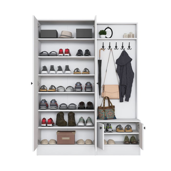 Hanah Home Soporte de Pasillo Blanco con Estanterías